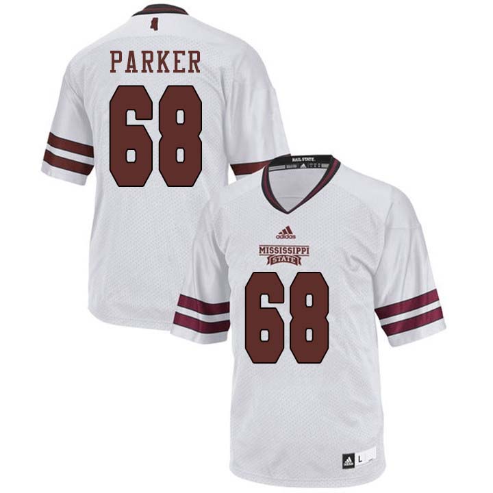 Men #68 Harry Parker Mississippi State Bulldogs College Football Jerseys Sale-White